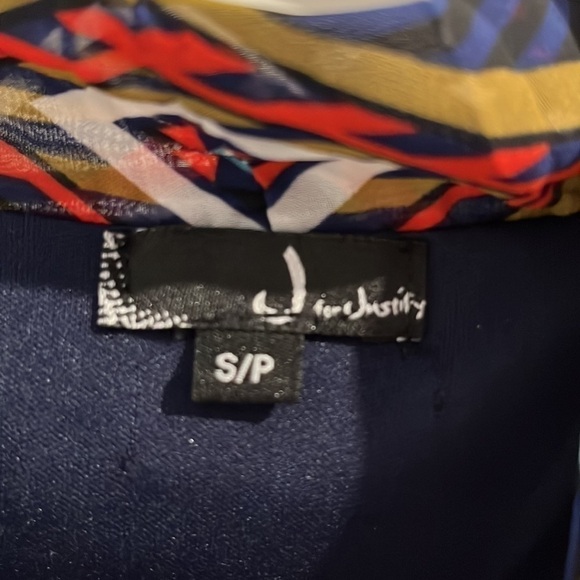 J for justify patterned BoHo chic dress layered patterned cap sleeve size small - Picture 3 of 4